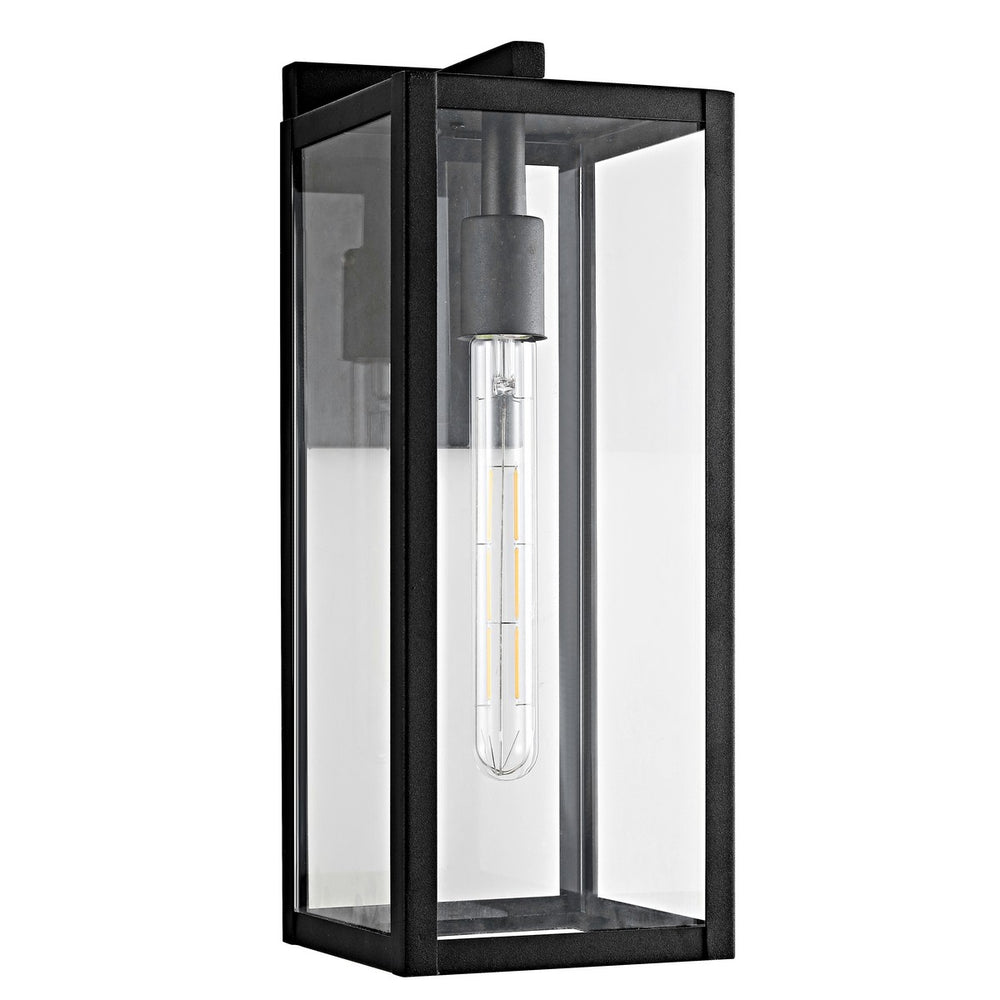 Welson Outdoor Wall Lantern - Modern Black Metal & Clear Glass Design for Elegant Ambiance