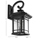 Cendra Modern Outdoor Wall Lantern - Timeless Black Metal Frame & Clear Bubble Glass Shade