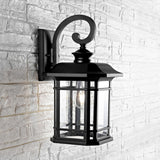 Cendra Modern Outdoor Wall Lantern - Timeless Black Metal Frame & Clear Bubble Glass Shade