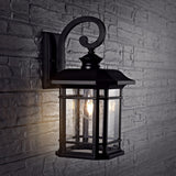 Cendra Modern Outdoor Wall Lantern - Timeless Black Metal Frame & Clear Bubble Glass Shade