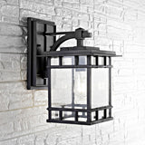 Rolran Stylish Outdoor Wall Lantern - Timeless Mission Design with Clear Seeded Glass & Black Finish