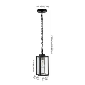 Safavieh Clemens Outdoor Pendant Matte Black Metal / Glass PLT4019A