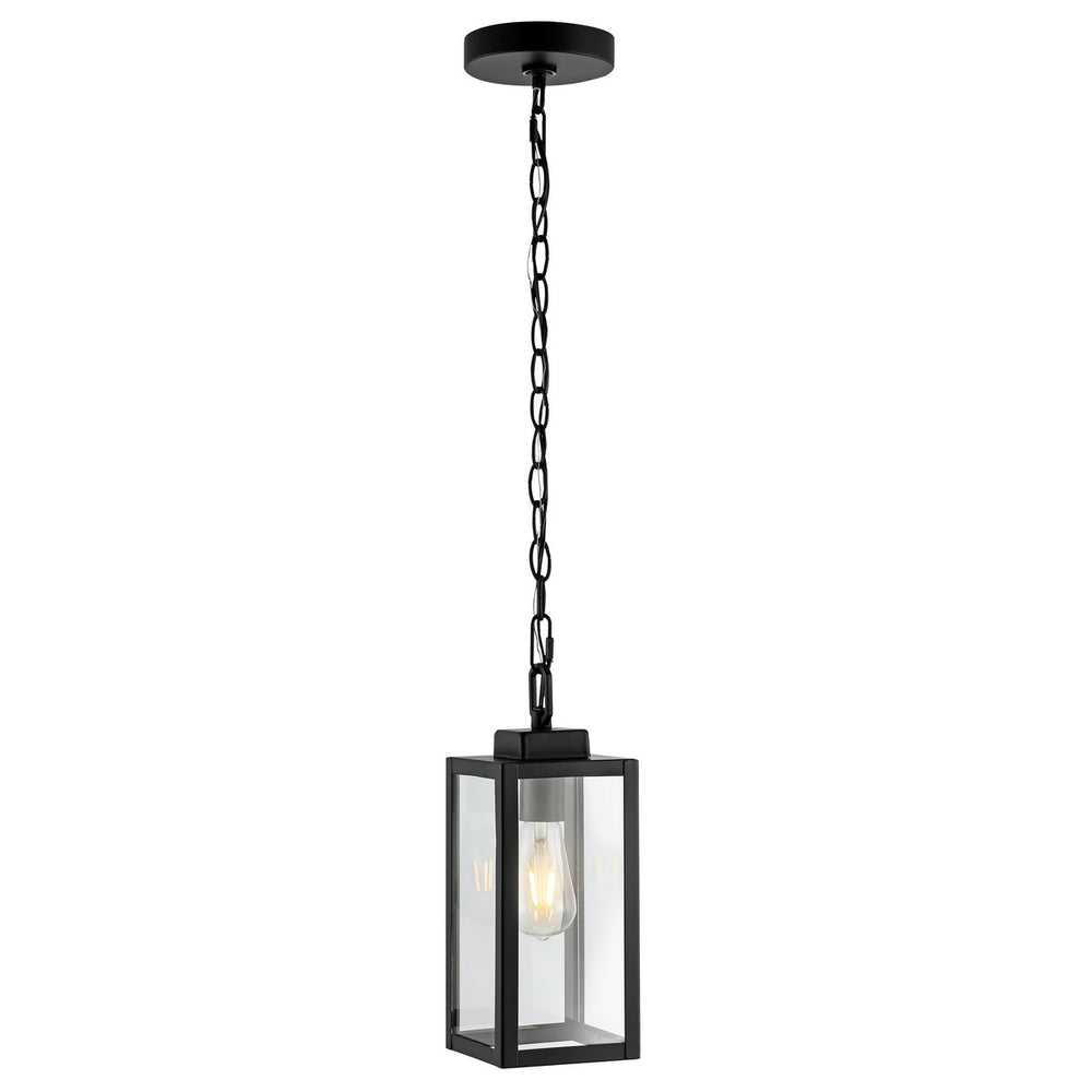 Safavieh Clemens Outdoor Pendant Matte Black Metal / Glass PLT4019A