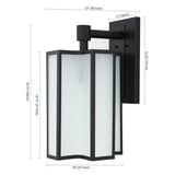 Safavieh Hyla Outdoor Wall Sconce/Black Black / White Metal / Glass PLT4023A