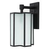 Safavieh Hyla Outdoor Wall Sconce/Black Black / White Metal / Glass PLT4023A