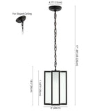 Safavieh Hyla Outdoor Pendant/Black Black / White Metal / Glass PLT4024A