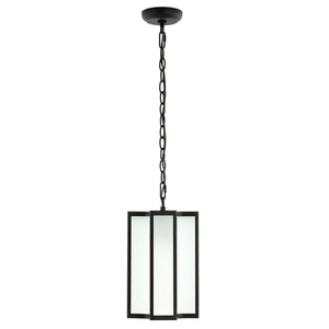 Safavieh Hyla Outdoor Pendant/Black Black / White Metal / Glass PLT4024A
