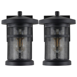 Safavieh Osprey Outdoor Wall Sconce/Black -Set Of 2 Black Metal / Glass PLT4029A-SET2