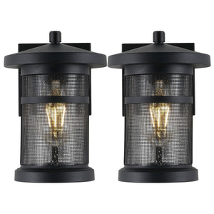 Safavieh Osprey Outdoor Wall Sconce/Black -Set Of 2 Black Metal / Glass PLT4029A-SET2