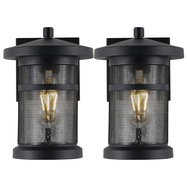 Safavieh Osprey Outdoor Wall Sconce/Black -Set Of 2 Black Metal / Glass PLT4029A-SET2