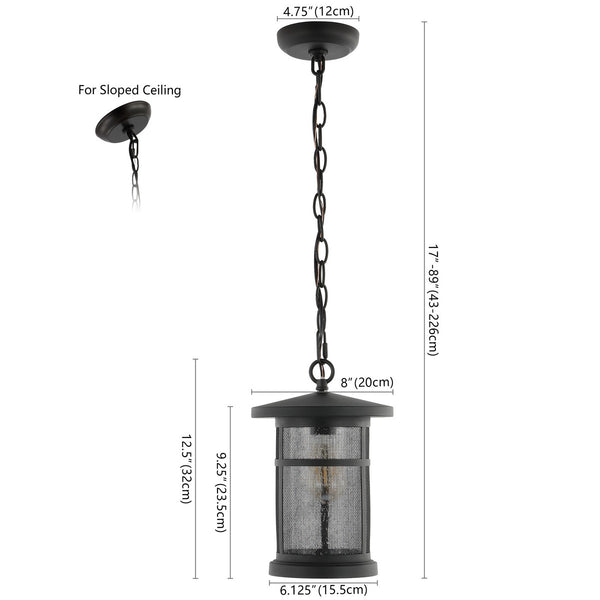 Safavieh Osprey Outdoor Pendant/Black Black Metal / Glass PLT4030A