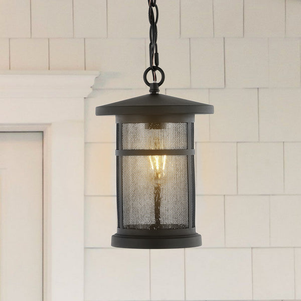 Safavieh Osprey Outdoor Pendant/Black Black Metal / Glass PLT4030A