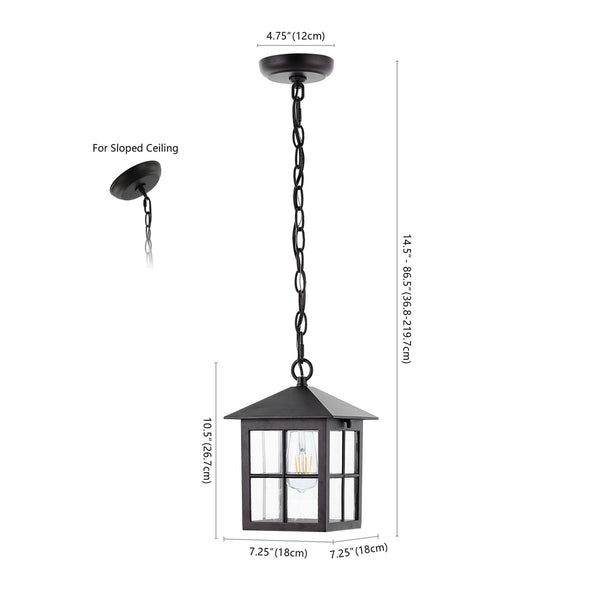 Safavieh Penryn Outdoor Pendant/Black Black Metal / Glass PLT4031A