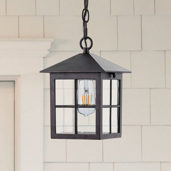 Safavieh Penryn Outdoor Pendant/Black Black Metal / Glass PLT4031A