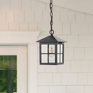Safavieh Penryn Outdoor Pendant/Black Black Metal / Glass PLT4031A