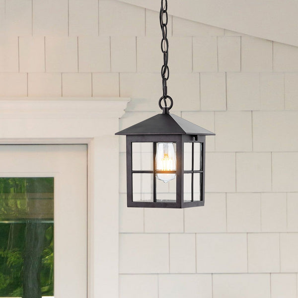 Safavieh Penryn Outdoor Pendant/Black Black Metal / Glass PLT4031A