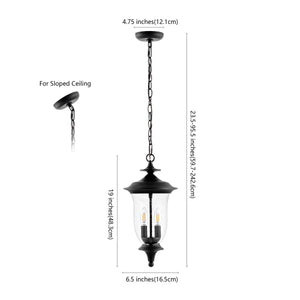 Safavieh Dowell Outdoor Pendant Black Metal / Glass PLT4033A