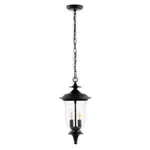 Safavieh Dowell Outdoor Pendant Black Metal / Glass PLT4033A