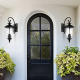 Safavieh Dowell Outdoor Wall Sconce -Set Of 2 Black Metal / Glass PLT4034A-SET2