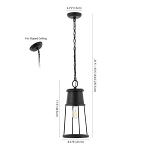 Safavieh Laela Outdoor Pendant/Black Black Metal / Glass PLT4035A