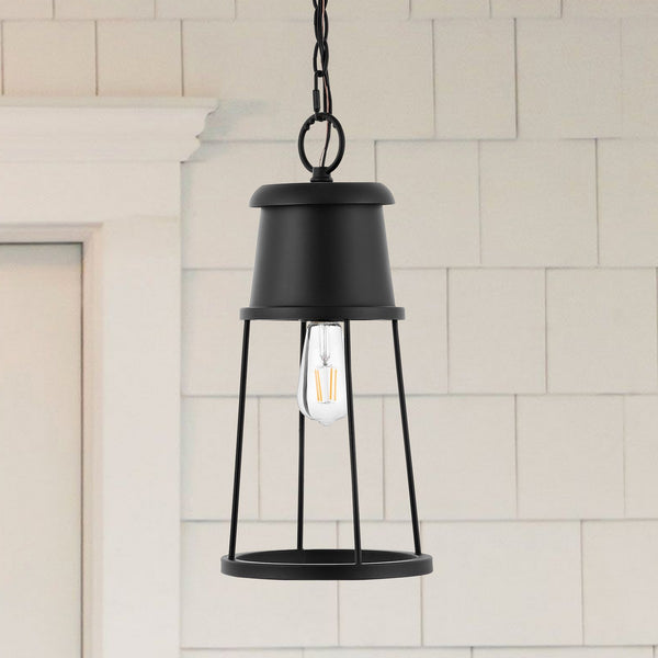 Safavieh Laela Outdoor Pendant/Black Black Metal / Glass PLT4035A