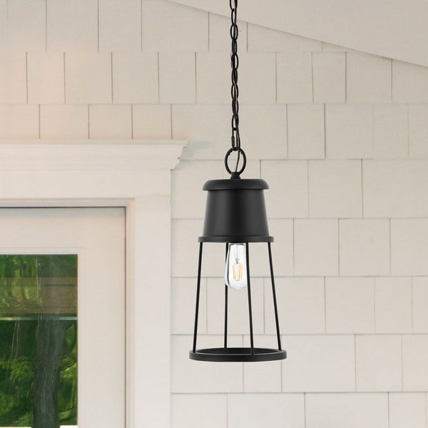 Safavieh Laela Outdoor Pendant/Black Black Metal / Glass PLT4035A