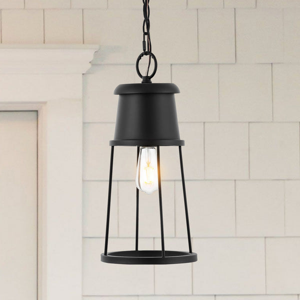 Safavieh Laela Outdoor Pendant/Black Black Metal / Glass PLT4035A