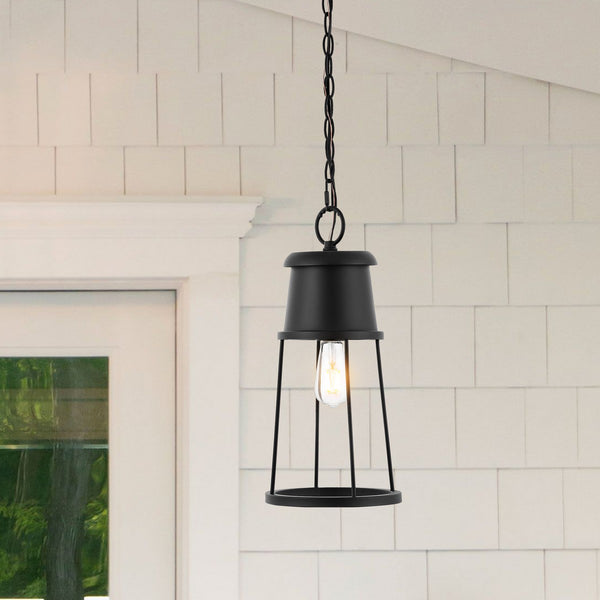 Safavieh Laela Outdoor Pendant/Black Black Metal / Glass PLT4035A