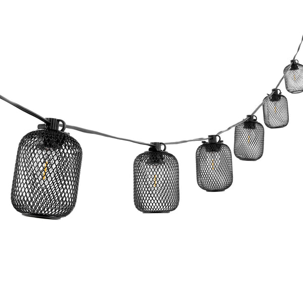 Safavieh Jepsen Led Outdoor String Lights Black Metal/Glass/Plastic PLT4047A