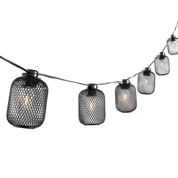 Safavieh Jepsen Led Outdoor String Lights Black Metal/Glass/Plastic PLT4047A