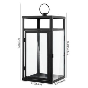 Safavieh Fraleigh Outdoor Lantern Black Metal / Glass PLT4074A