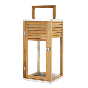 Safavieh Alenna Outdoor Lantern Brown Wood / Glass PLT4079A