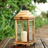 Safavieh Elida Outdoor Lantern Brown Wood / Glass PLT4081A