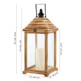 Safavieh Elida Outdoor Lantern Brown Wood / Glass PLT4082A