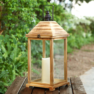 Safavieh Elida Outdoor Lantern Brown Wood / Glass PLT4082A