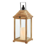 Safavieh Elida Outdoor Lantern Brown Wood / Glass PLT4082A
