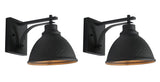 Safavieh Melila Outdoor Wall Sconce -Set Of 2 Black 100% Steel PLT7018A-SET2