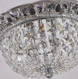 Bethel Chrome Flush Mount in Zinc & Crystal