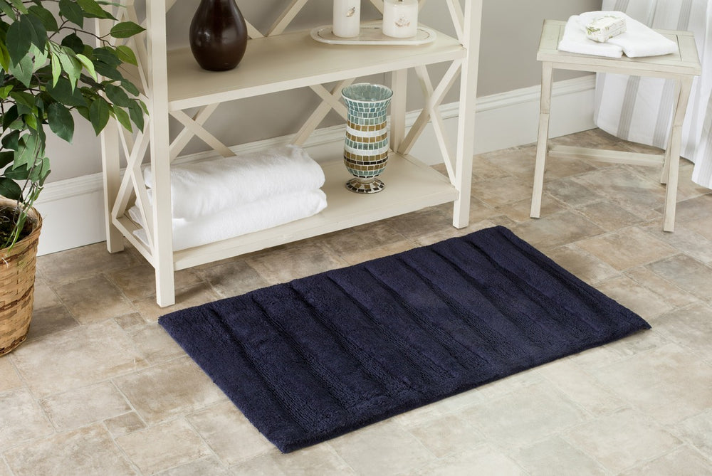 Plush Master Bath Pmb629  Not Available 100% Cotton Rug Navy / Navy