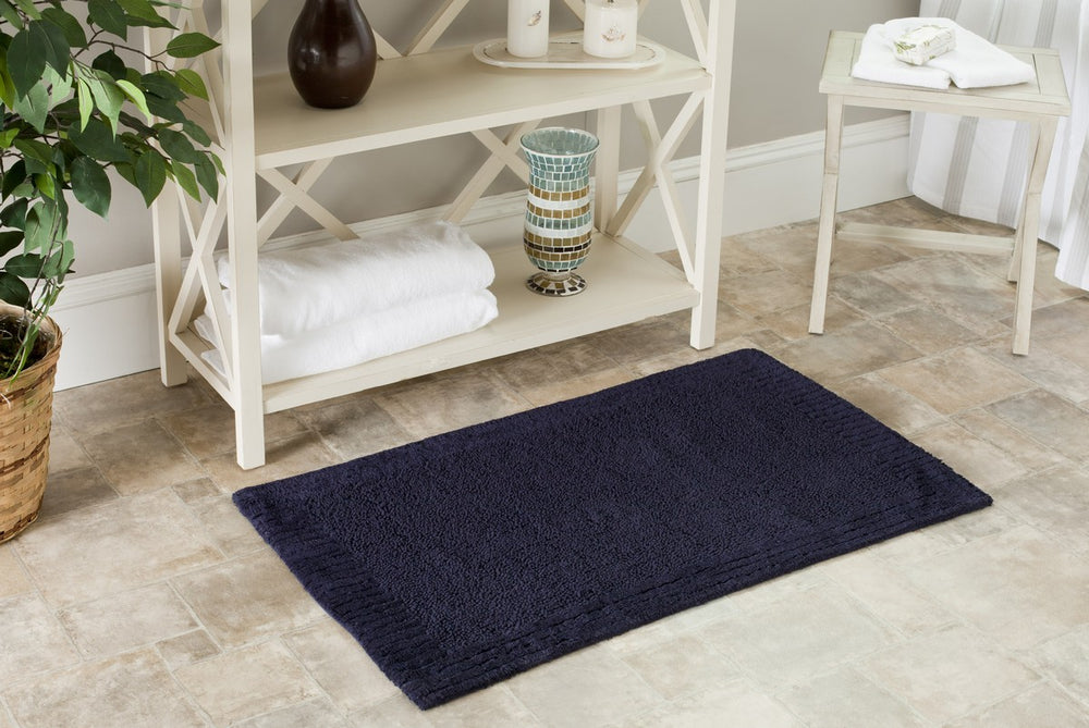 Plush Master Bath Pmb633  Not Available 100% Cotton Rug Navy / Navy