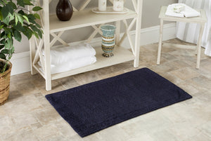 Plush Master Bath Pmb633  Not Available 100% Cotton Rug Navy / Navy