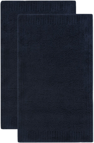 Plush Master Bath Pmb633  Not Available 100% Cotton Rug Navy / Navy