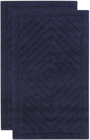 Plush Master Bath Pmb635  Not Available 100% Cotton Rug Navy / Navy