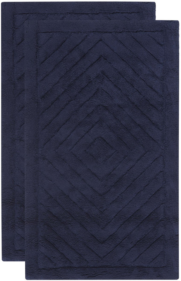 Plush Master Bath Pmb635  Not Available 100% Cotton Rug Navy / Navy