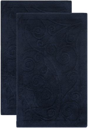 Plush Master Bath Pmb637  Not Available 100% Cotton Rug Navy / Navy