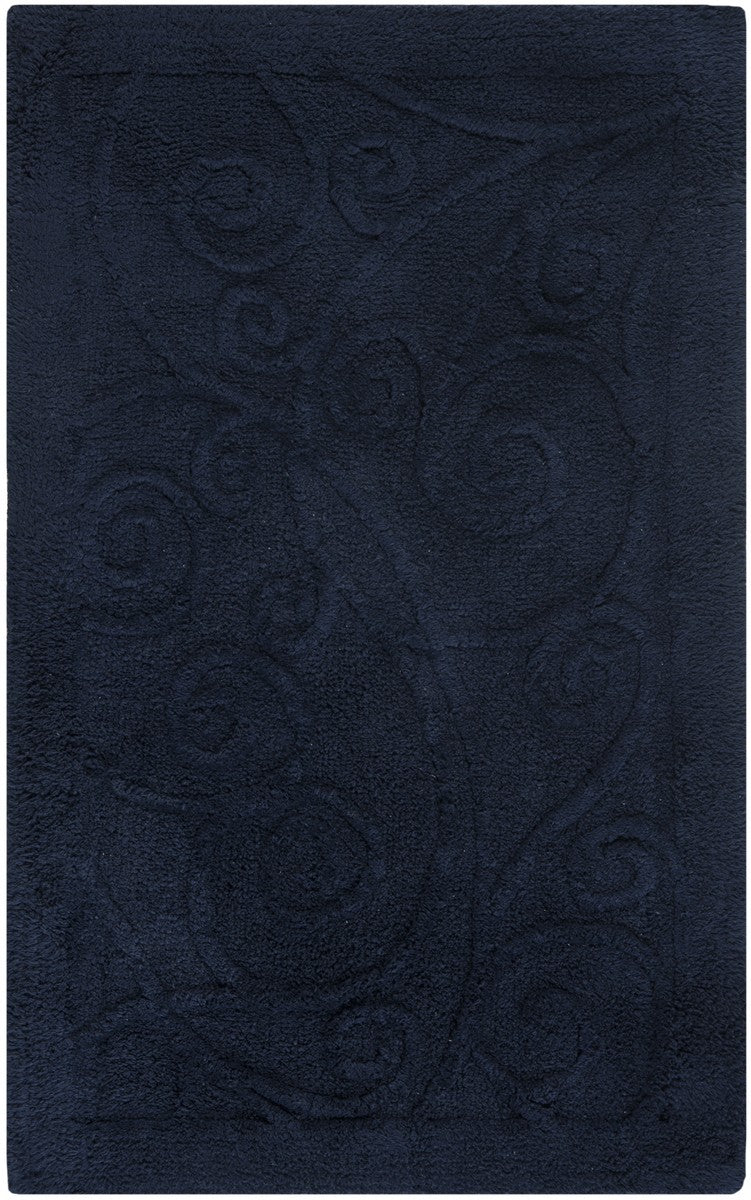 Plush Master Bath Pmb637  Not Available 100% Cotton Rug Navy / Navy