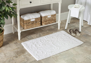 Plush Master Bath Pmb637  Not Available 100% Cotton Rug White / White