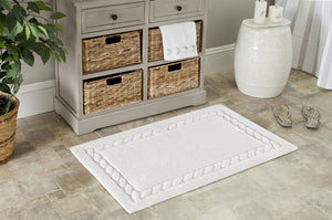 Plush Master Bath Pmb640  Tufted 100%  Cotton Rug White