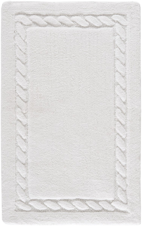 Plush Master Bath Pmb640  Tufted 100%  Cotton Rug White