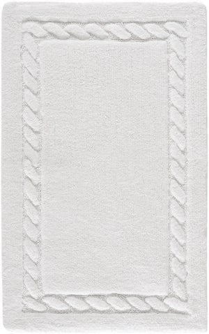 Plush Master Bath Pmb640  Tufted 100%  Cotton Rug White